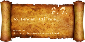 Hollender Tünde névjegykártya
