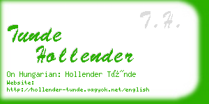 tunde hollender business card